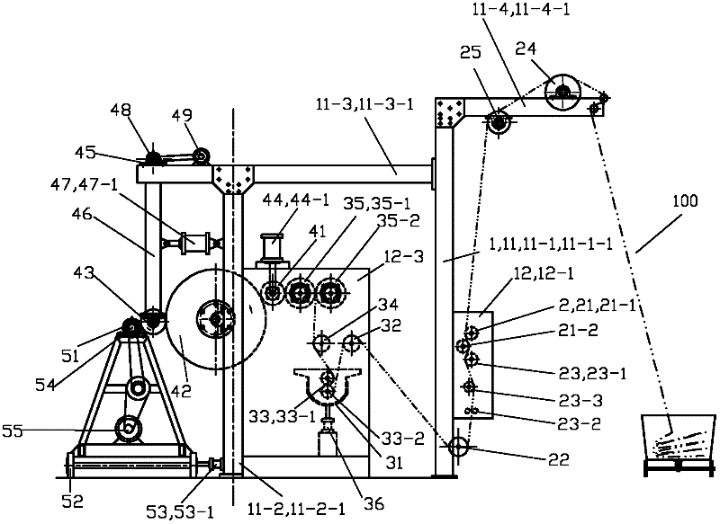 Cold pad-batch dyeing device for open-width knitted fabrics