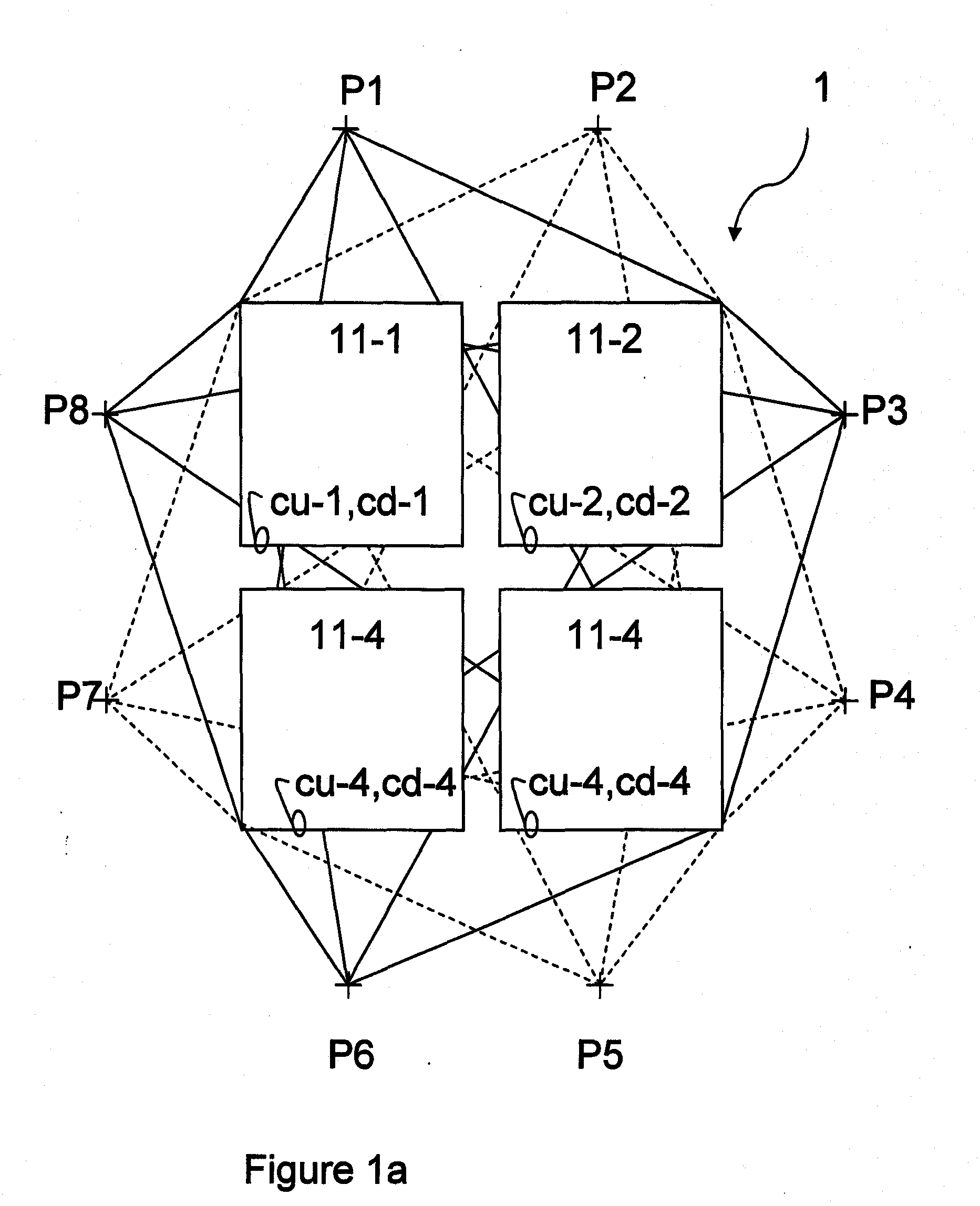 Antenna array, network planning system, communication network and method for relaying radio signals with independently configurable beam pattern shapes using a local knowledge