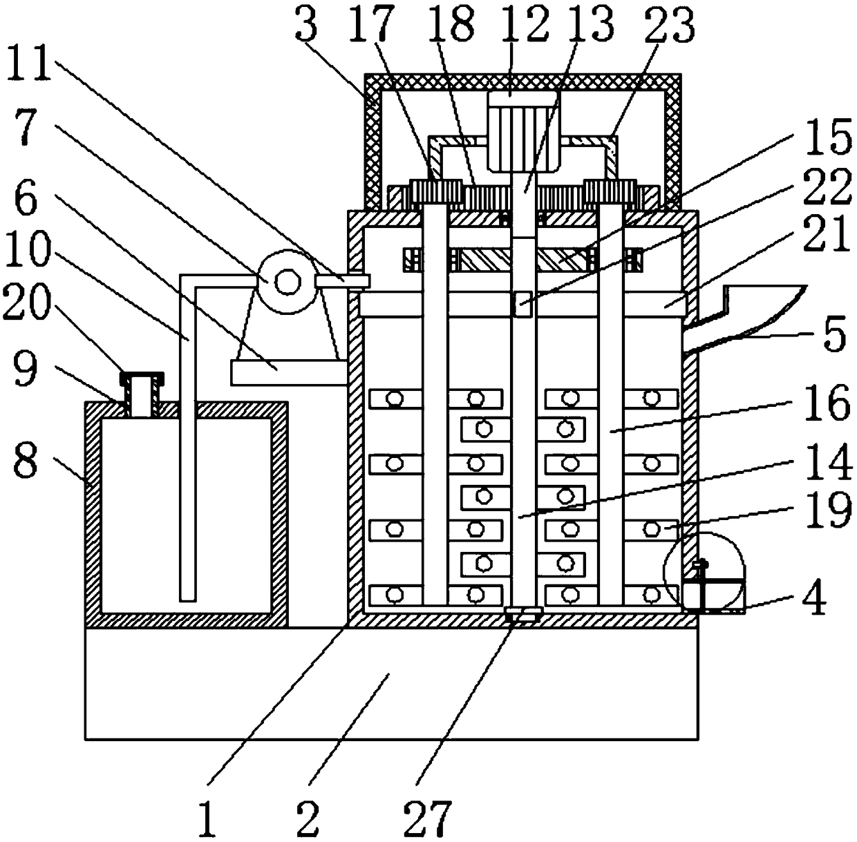 Building stirring device with efficient stirring function