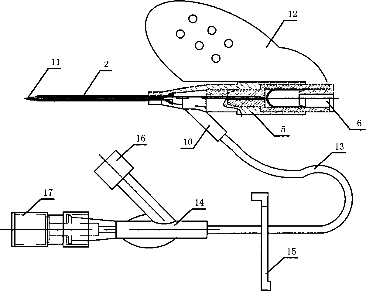 Sensitive blood return indwelling needle