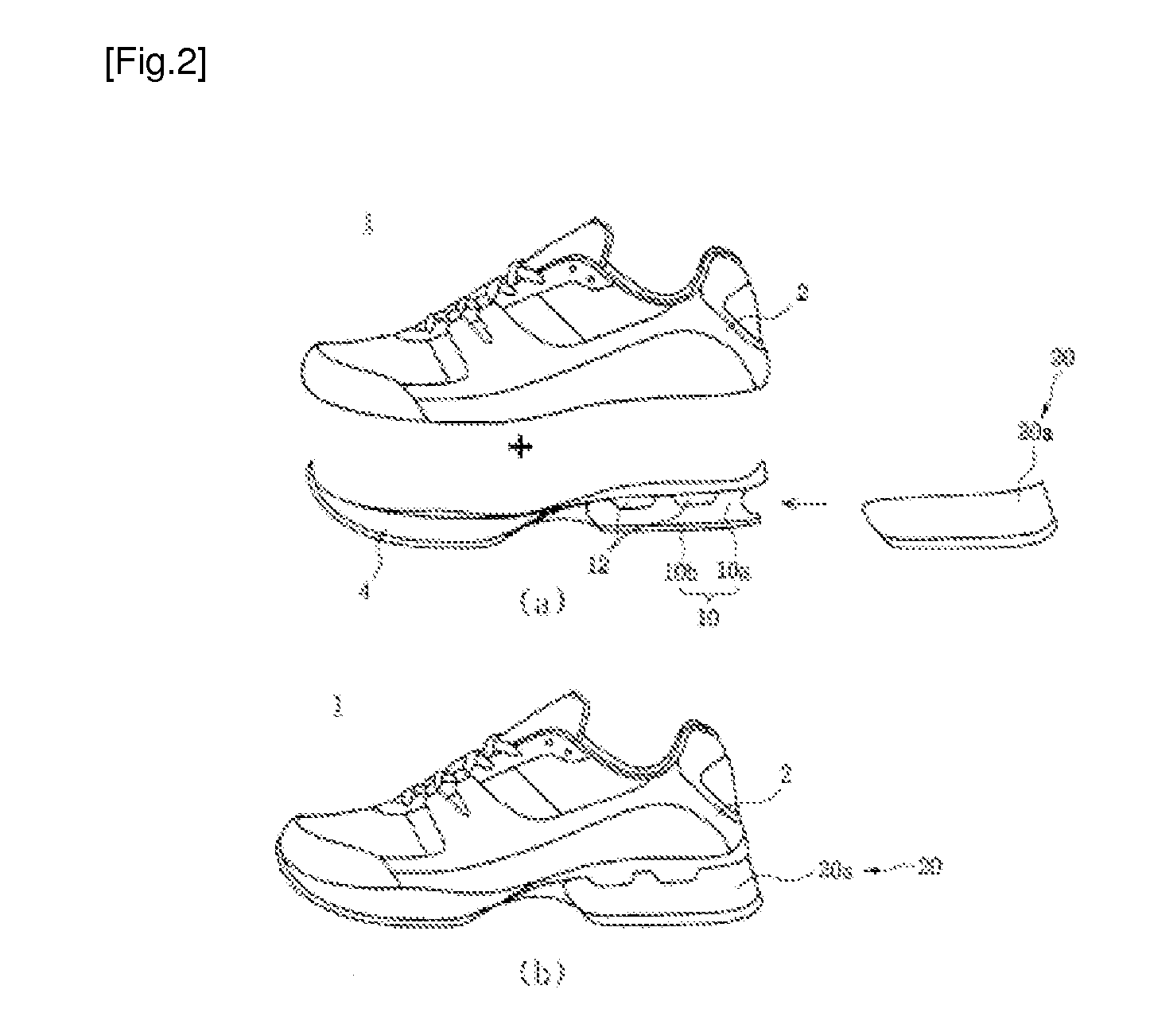 Dual impact absorbing shoe having easily replaceable heel