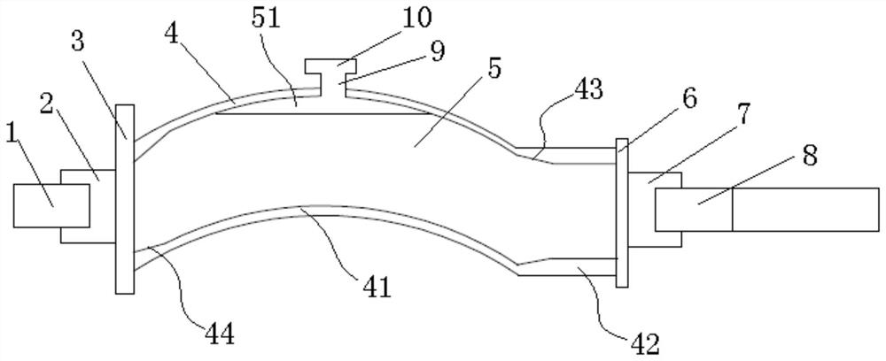 A curved water filter tip structure