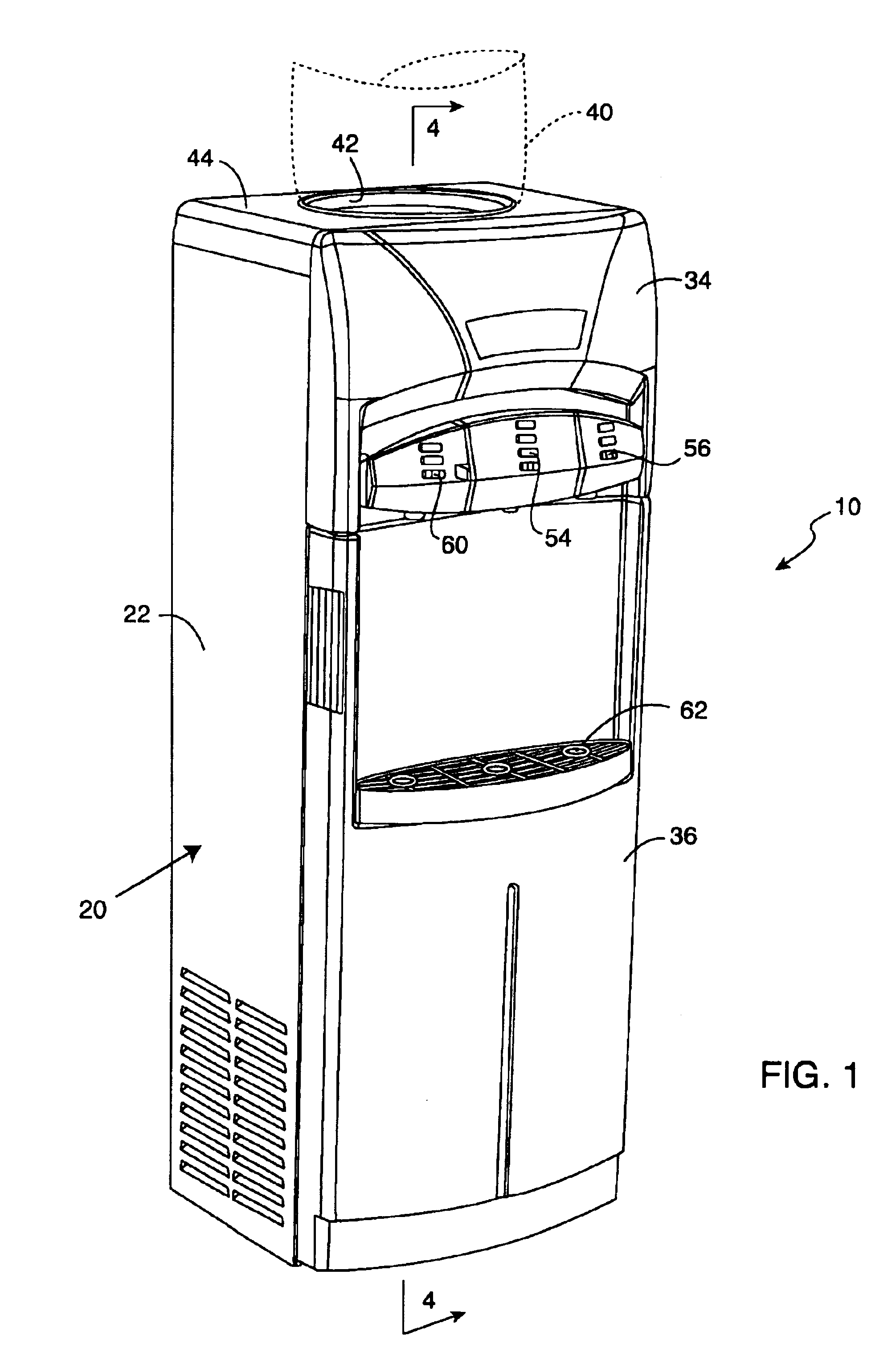Combined water cooler and refrigerator unit