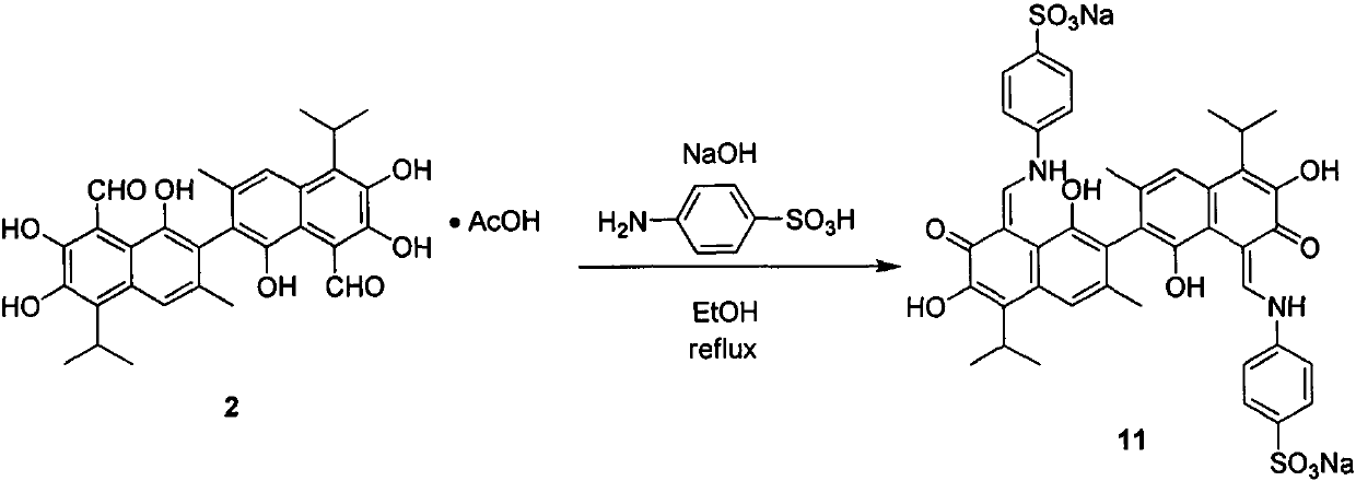 Aromatic amine schiff base derivative of gossypol and preparation method and plant-virus resisting application thereof