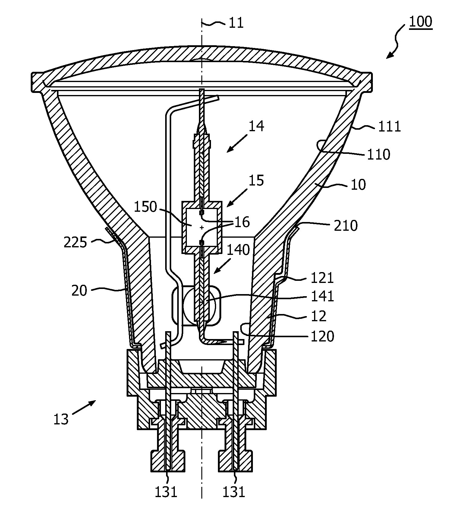 Metal halide reflector lamp