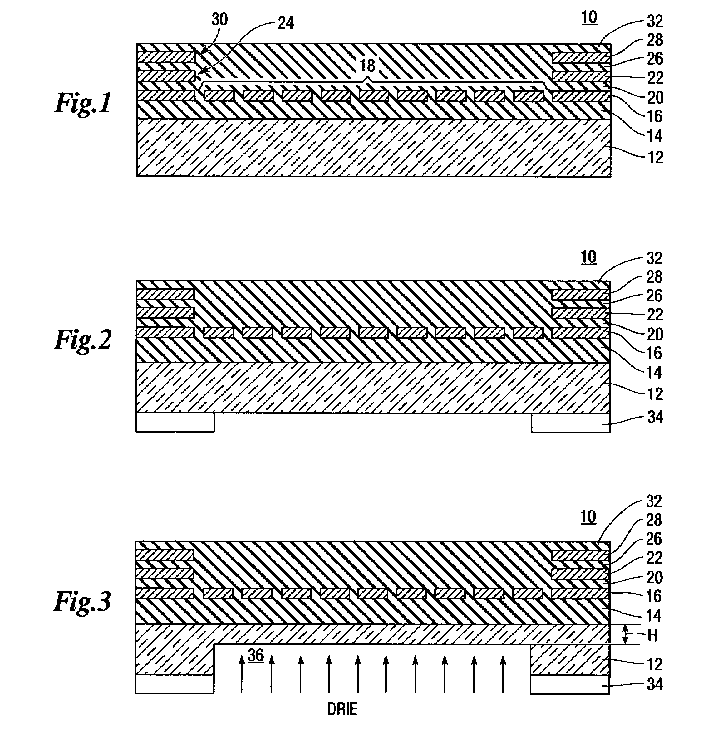 Process for forming and acoustically connecting structures on a substrate