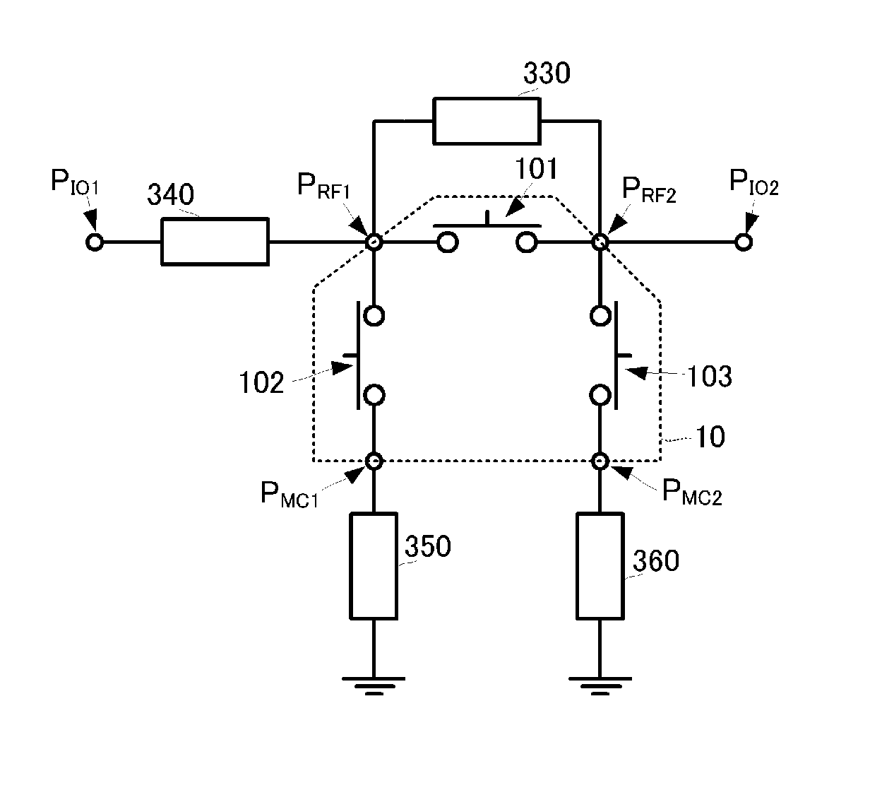 Impedance matching switch circuit, impedance matching switch circuit module, and impedance matching circuit module