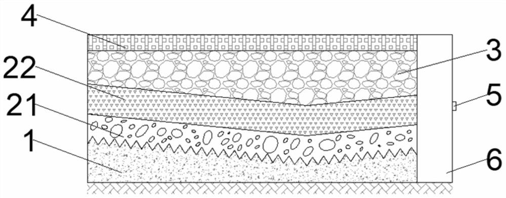 Imitation steel fiber recycled aggregate pervious concrete pavement structure