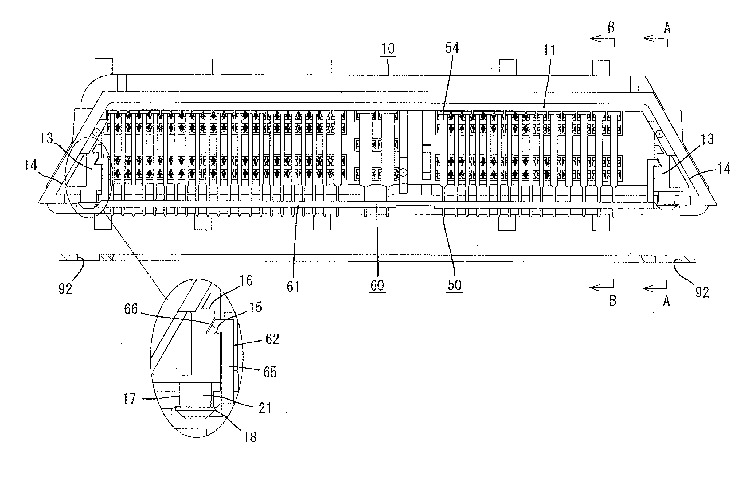 Board connector and method of mounting it
