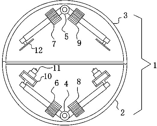 A left-right symmetrical pneumatic winding positioning distance measuring disc