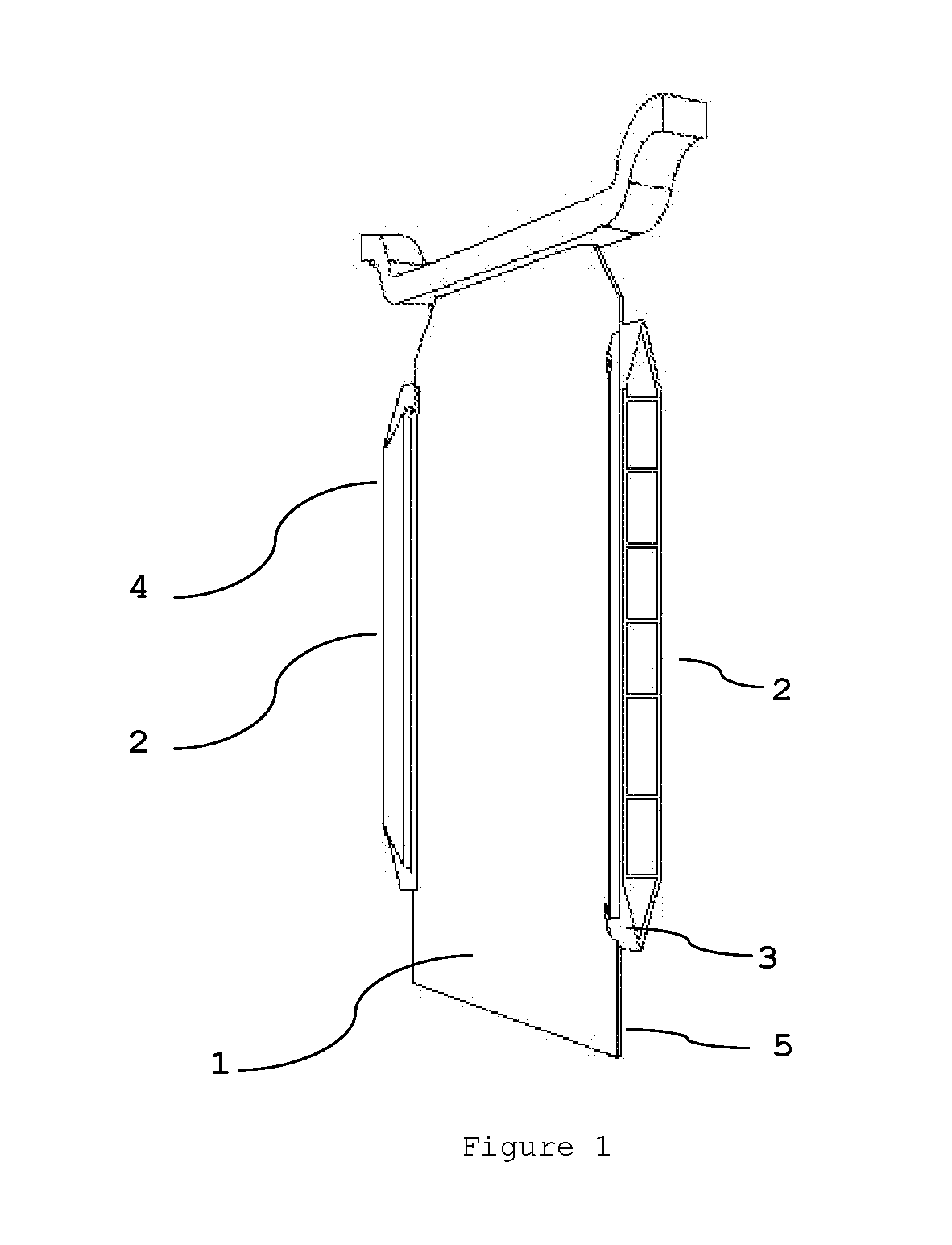 Electrode-rigidifying device and rigidifying system using said device