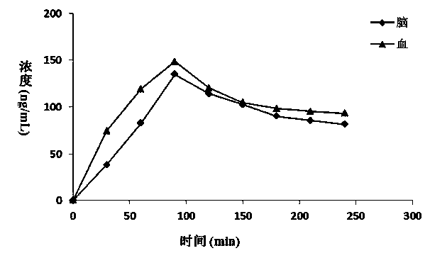 Synchronous analysis method for trace nicotine in blood-brain samples of animal and main metabolites thereof