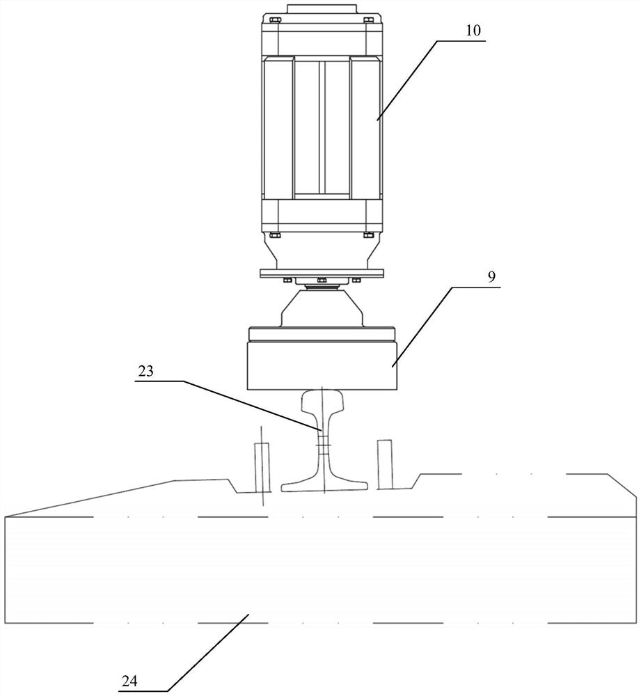 Steel rail cambered surface grinding trolley and steel rail grinding wagon