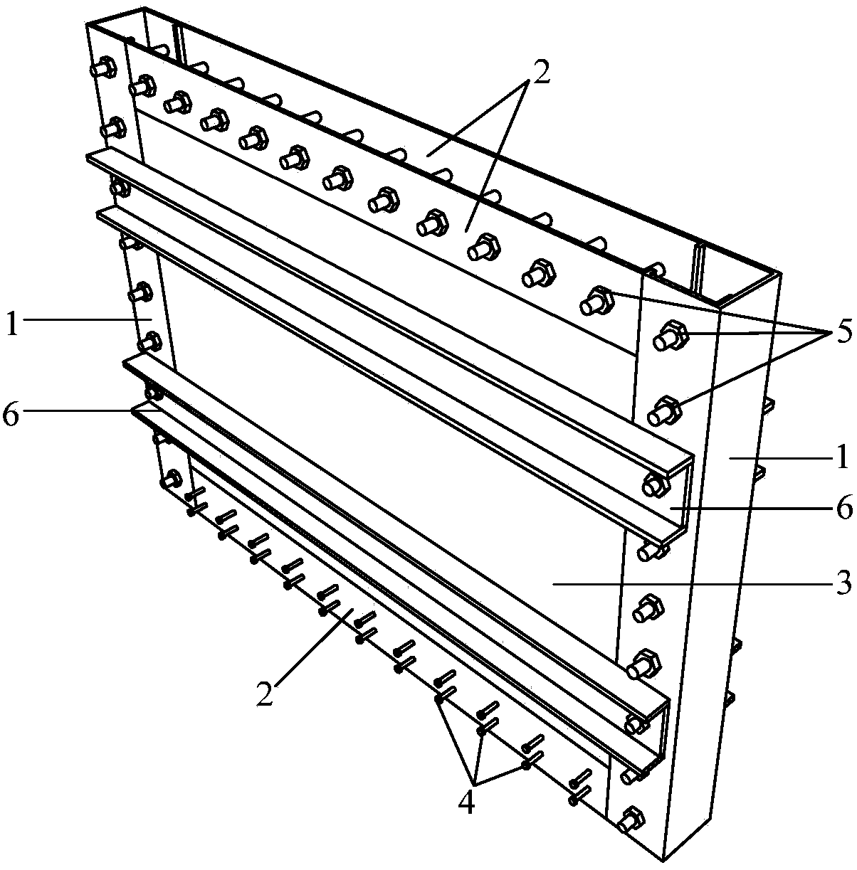 Prefabricated fabricated profiled steel sheet concrete shear wall and construction method thereof
