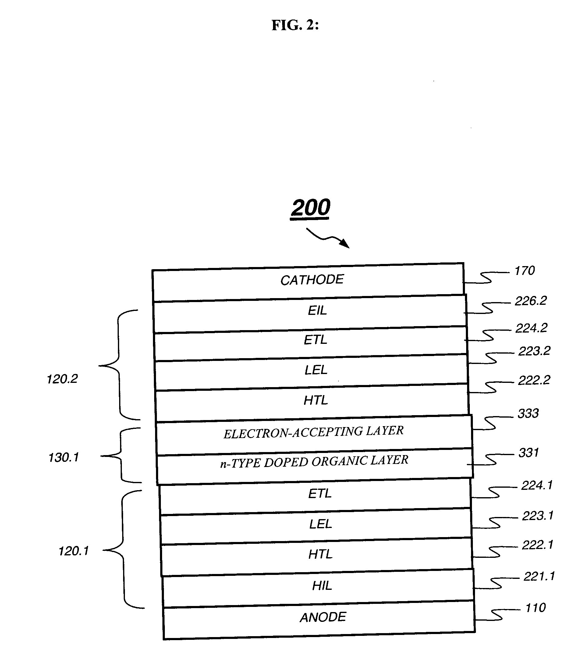 Intermediate connector for a tandem OLED device