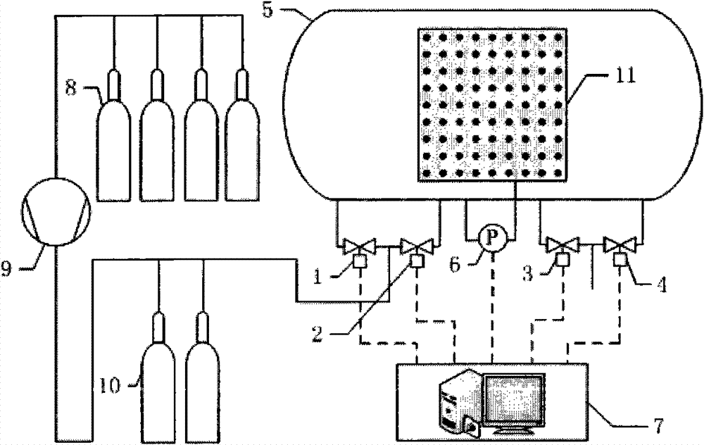 Method and device for simulating strata pressure in three-dimensional simulation test for producing oil by injecting multicomponent thermal fluid