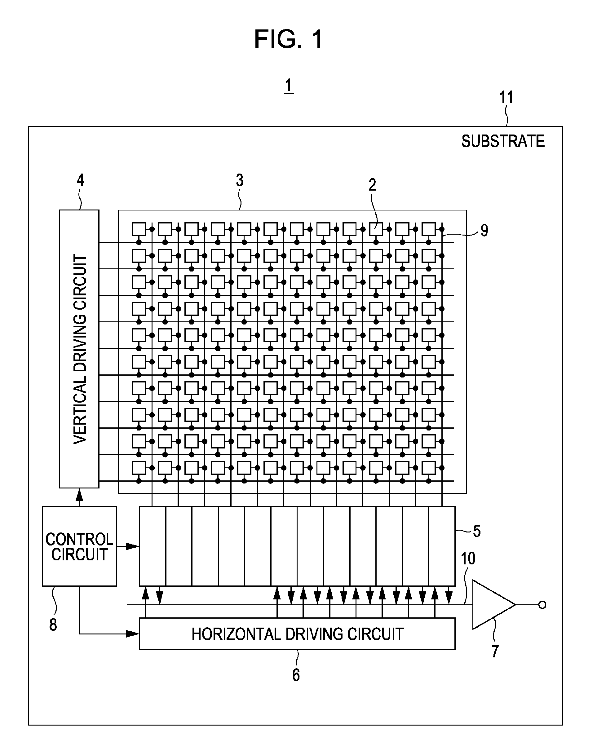 Solid-state imaging device with charge transfer transistor on different substrates