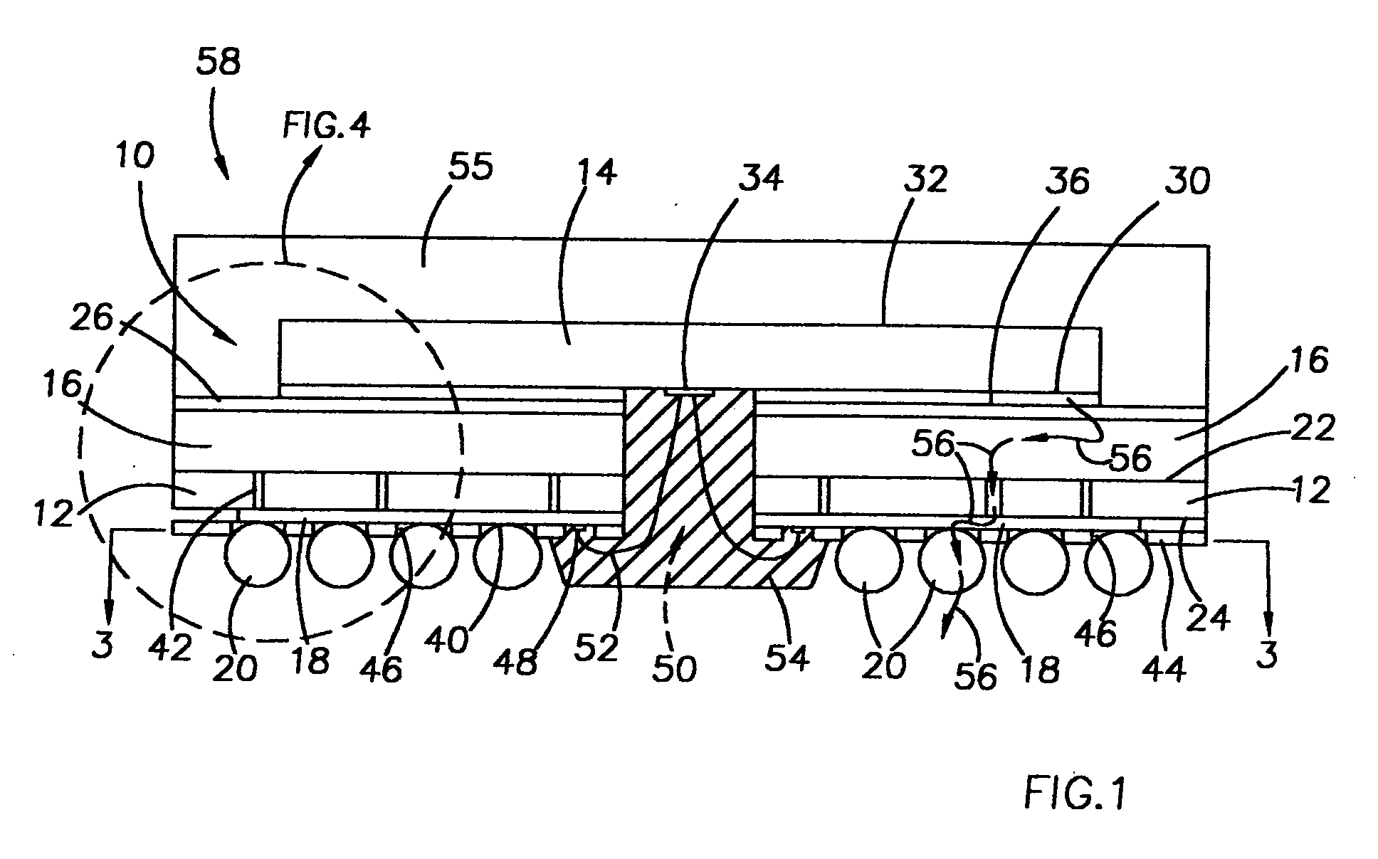 Intrinsic thermal enhancement for FBGA package