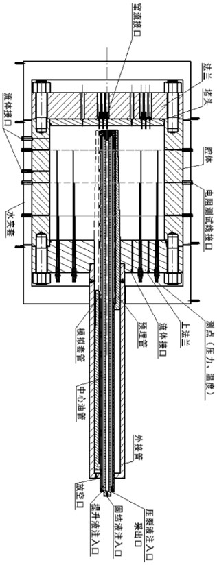 Weakly cemented hydrate reservoir simulation wellbore construction device and method