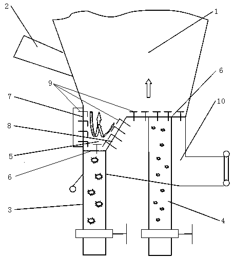 Biomass circulating fluidized bed boiler slagging device