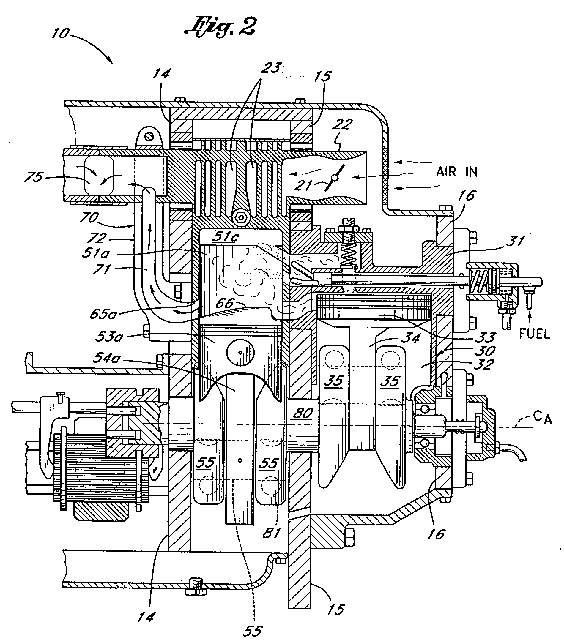 Internal combustion engine with actuating oscillating cylinders