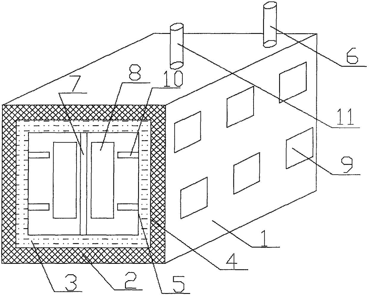 Microwave heating furnace core