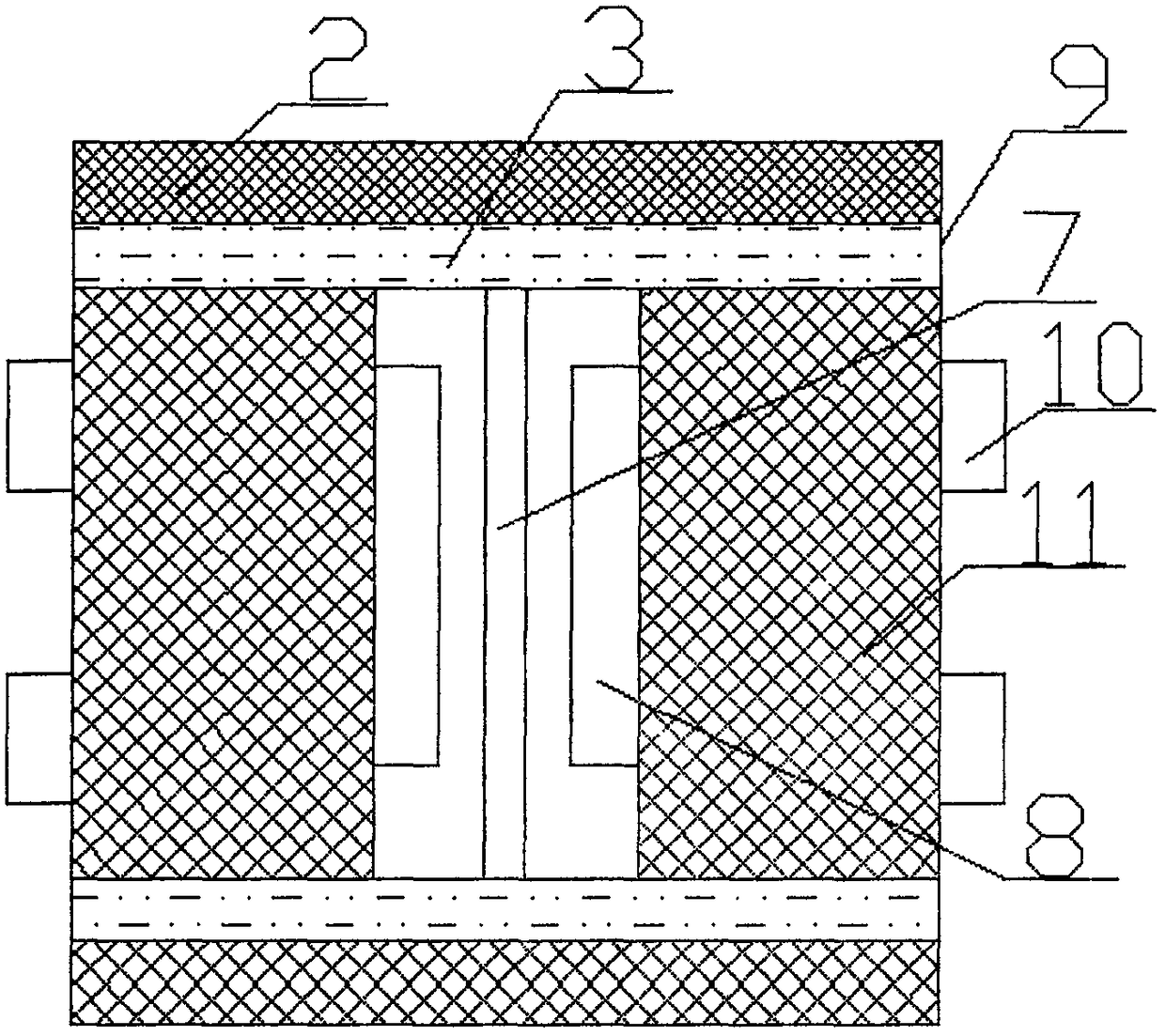 Microwave heating furnace core