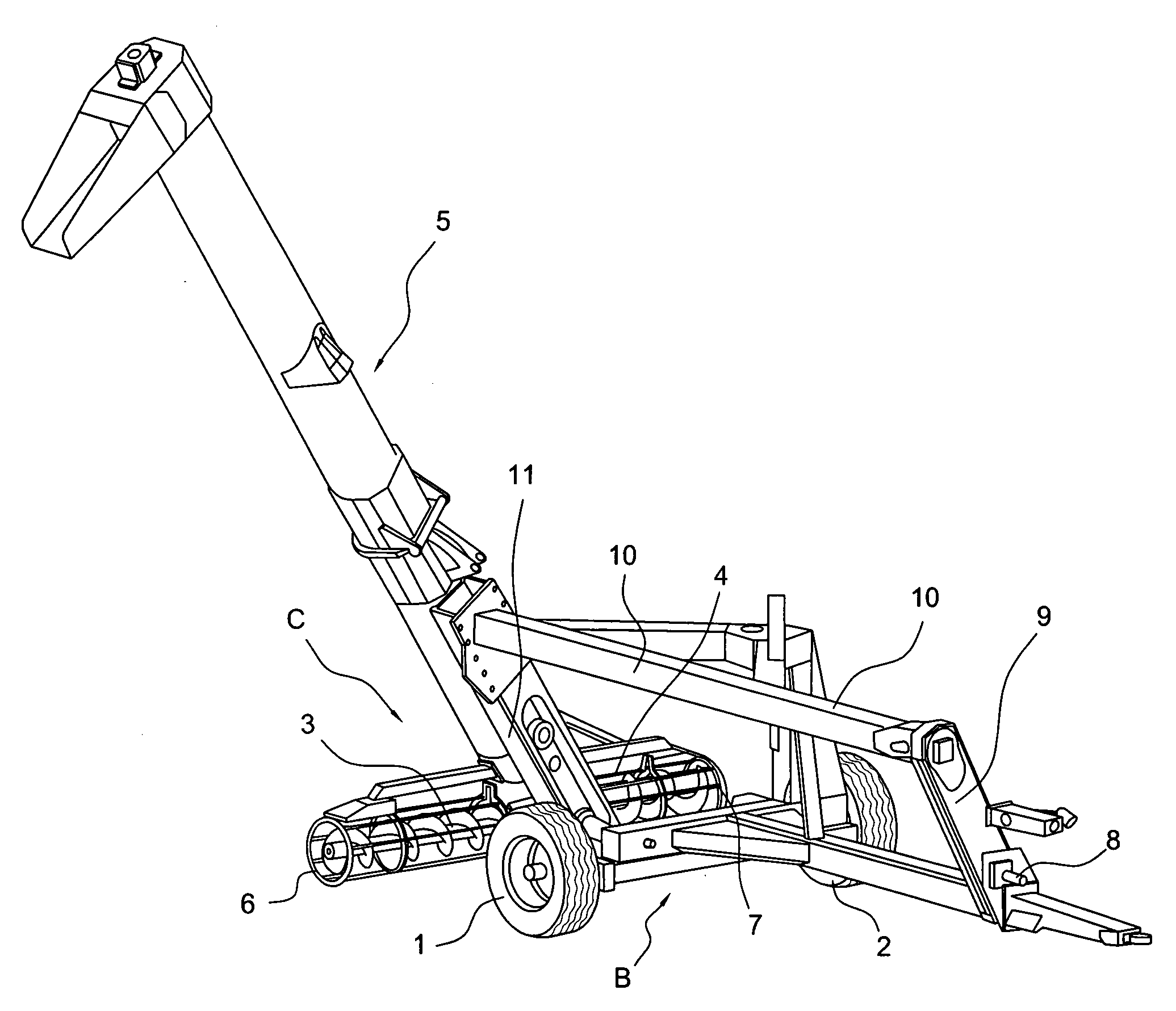 Mechanic extractor of dry grains stored in silage bag with discharge accelerator