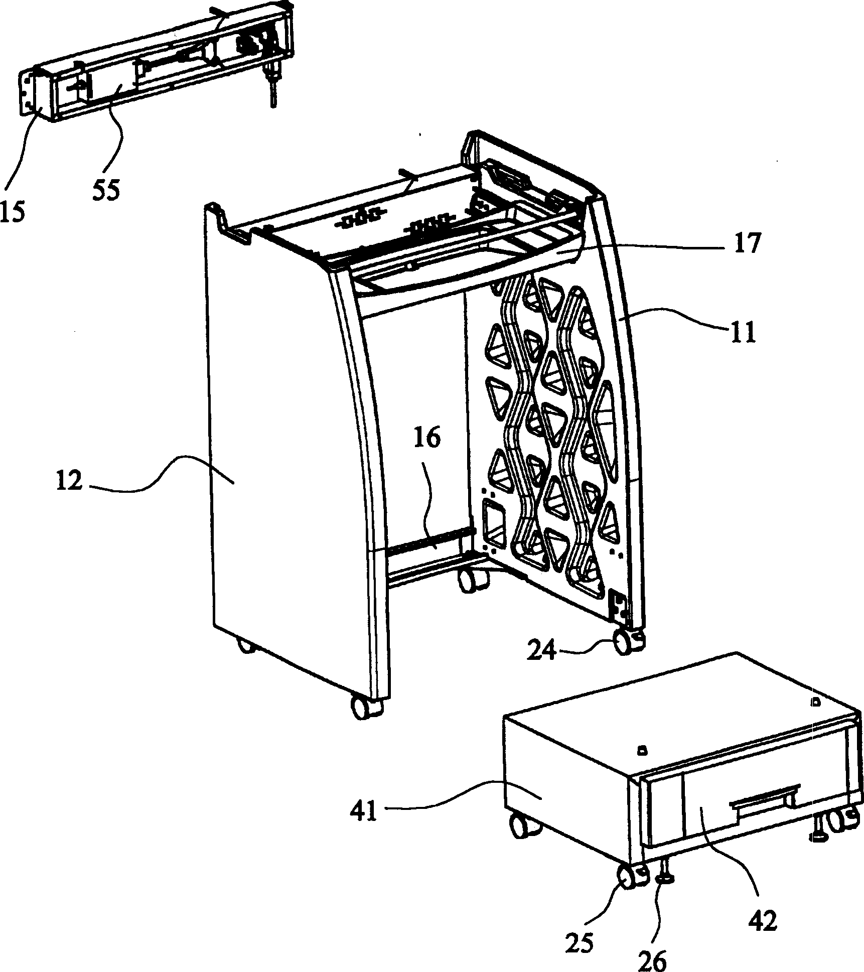 Multipurpose table having embedded metal nut for assembling