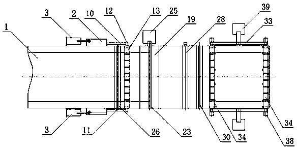 Woven bag continuous shearing and bag opening twisting device and processing technological method thereof