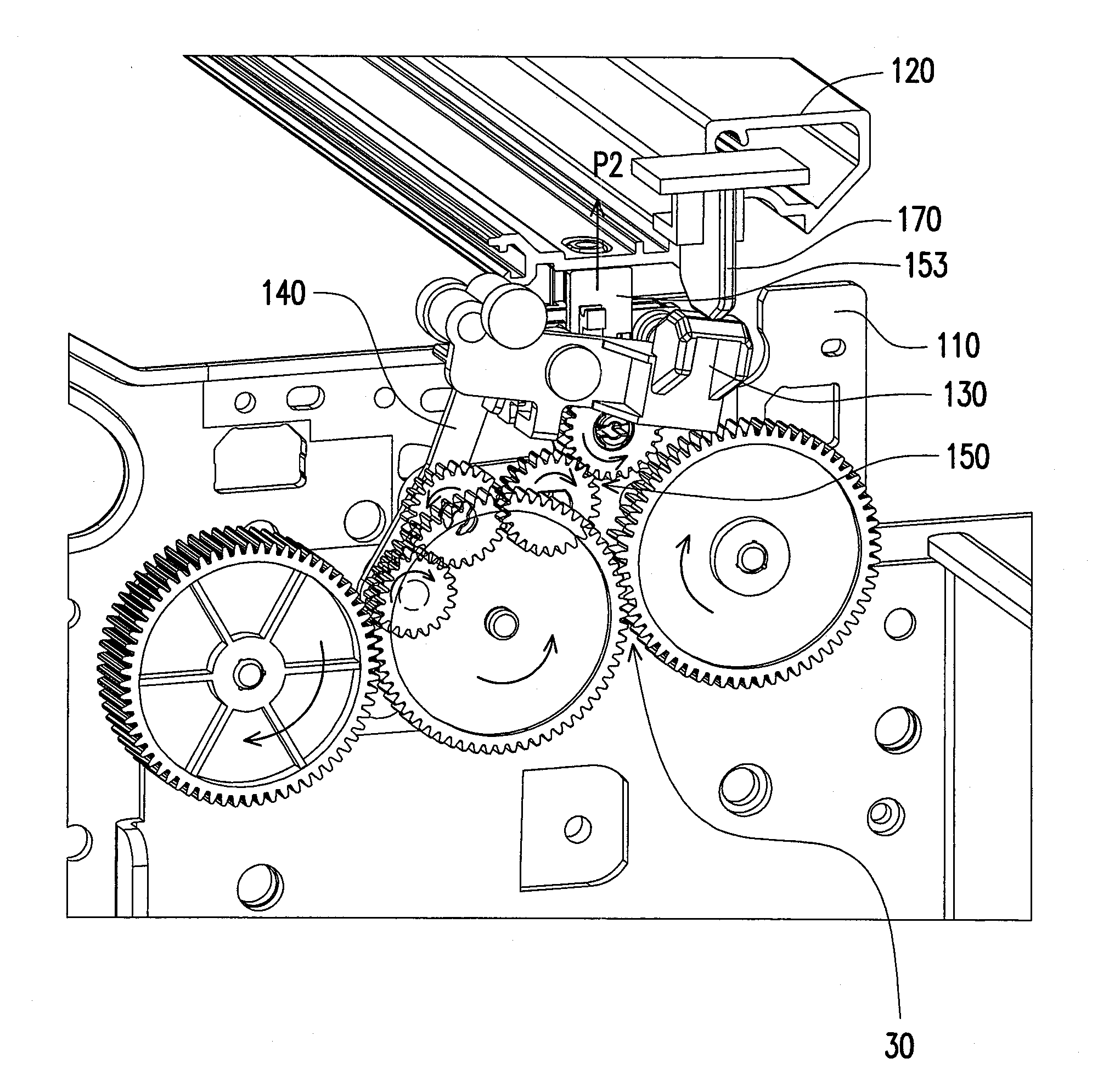 Depinching mechanism for paper jam removal in printer