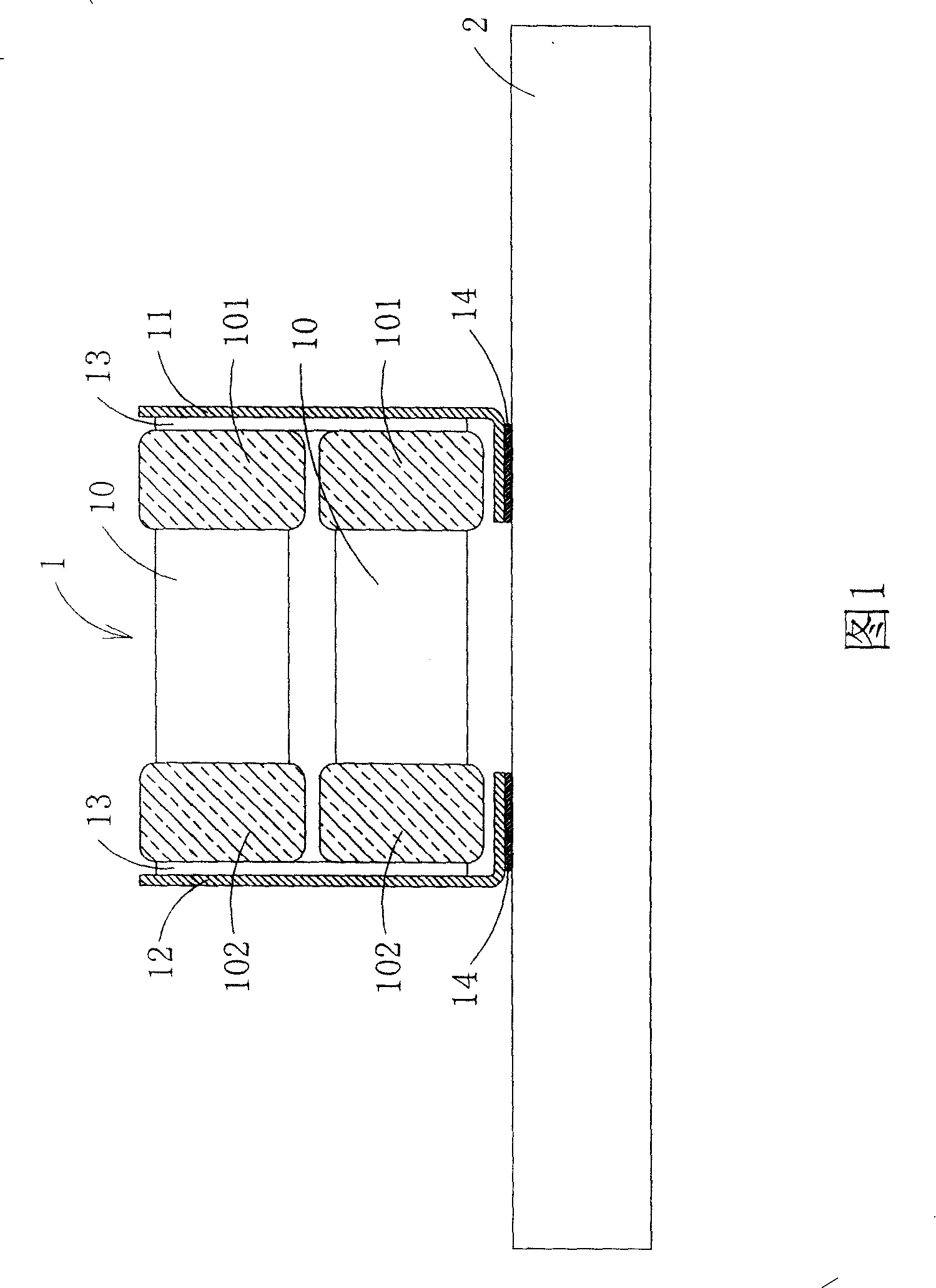 Stacking electronic component and its clamping component
