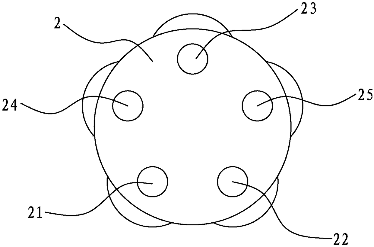 Water inlet-outlet valve and cleaning device provided with same