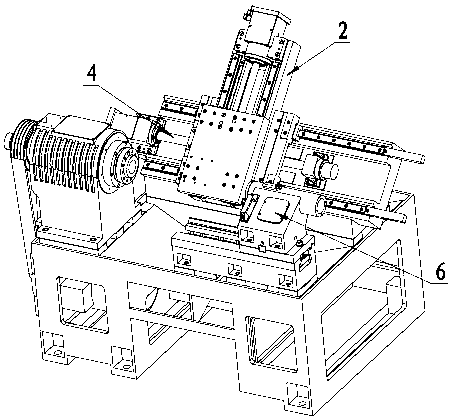 Device with middle lead screw and tailstock for numerical control lathe