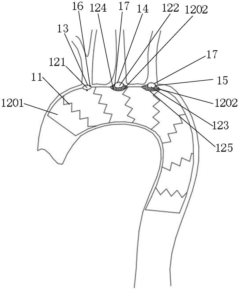 Aortic arch covered stent and conveying device thereof