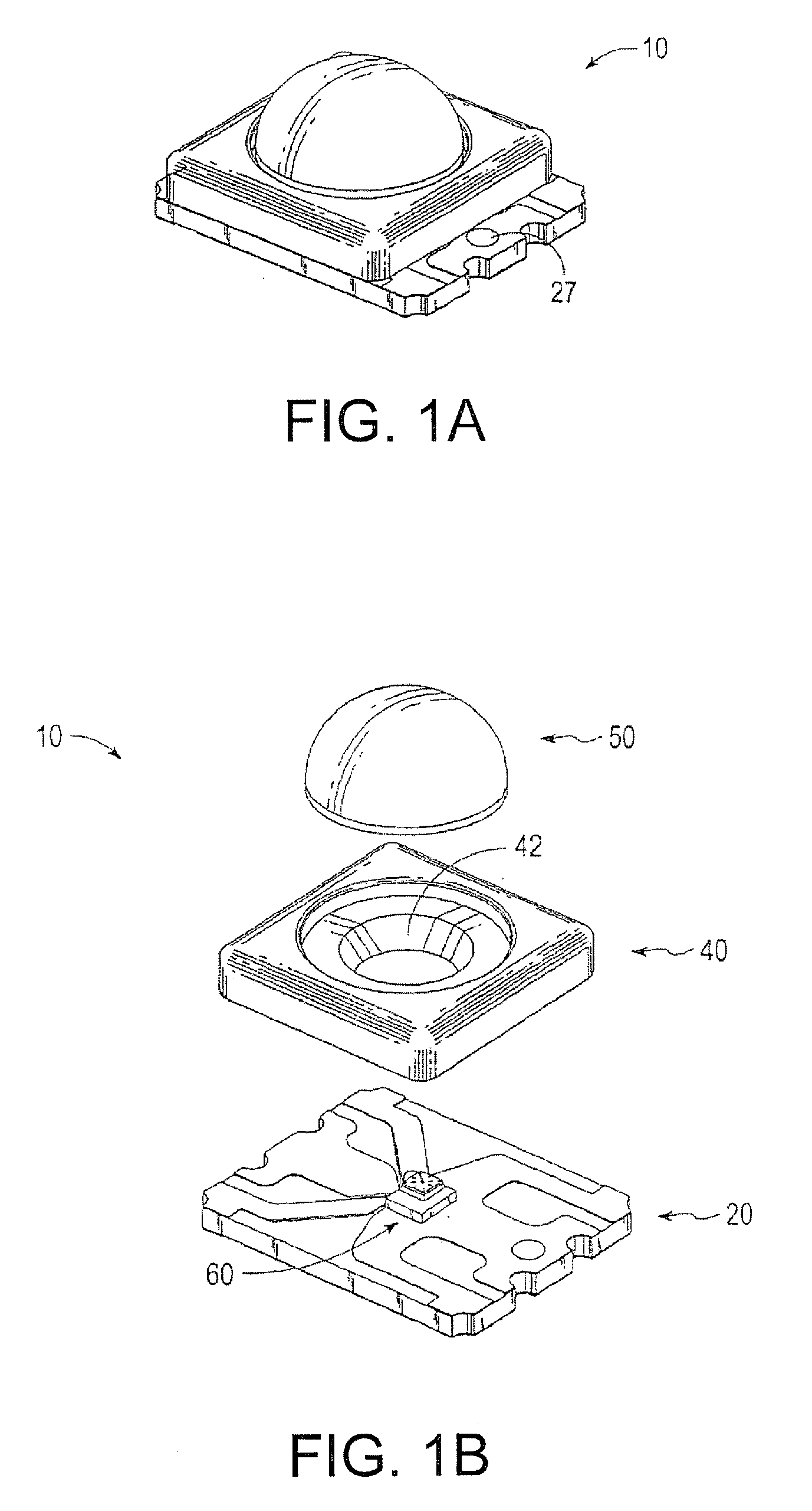 Methods of assembly for a semiconductor light emitting device package