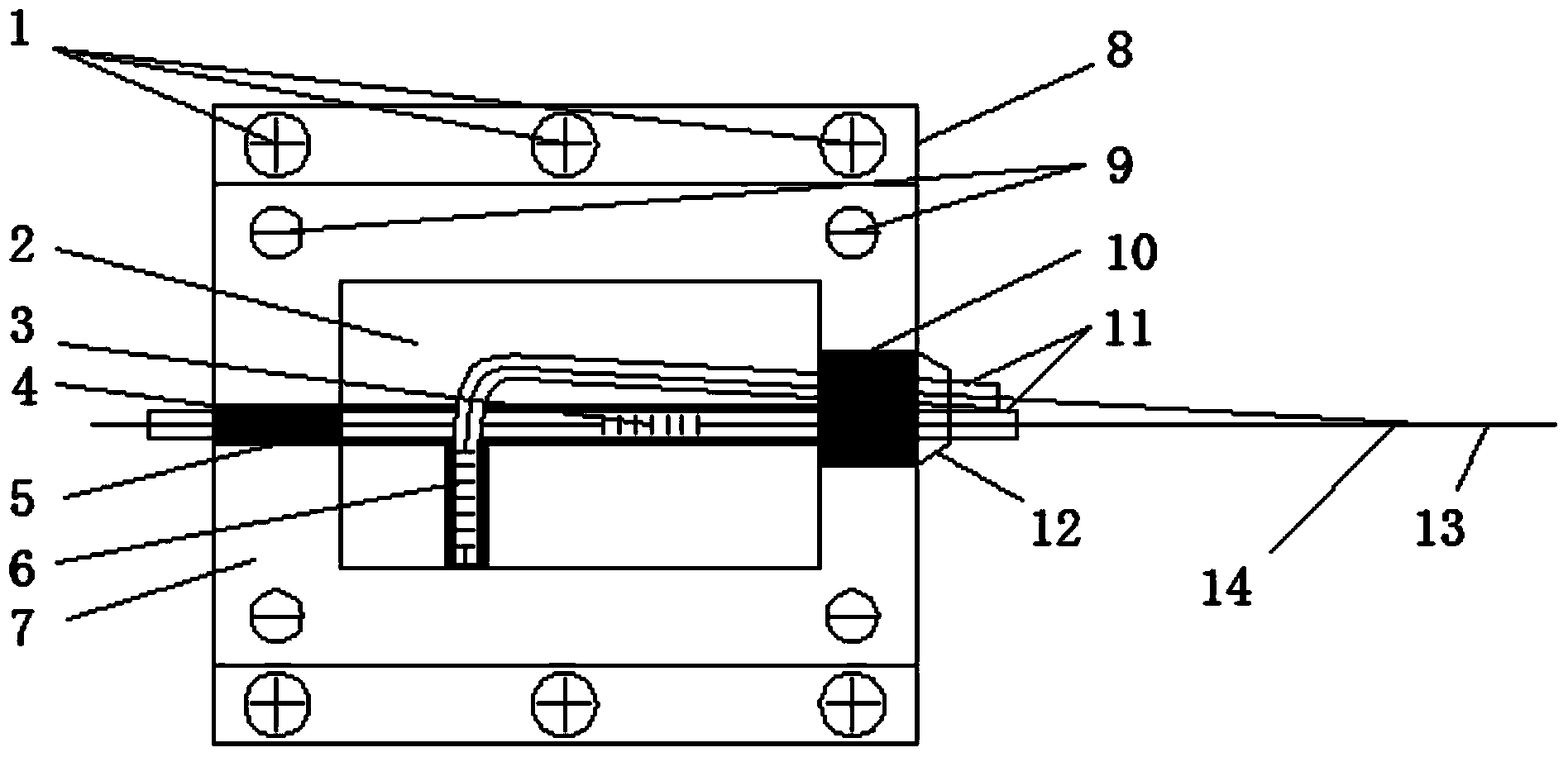 Optical fiber Bragg optical grating low-temperature sensor for simultaneously measuring strain and temperature and application method thereof