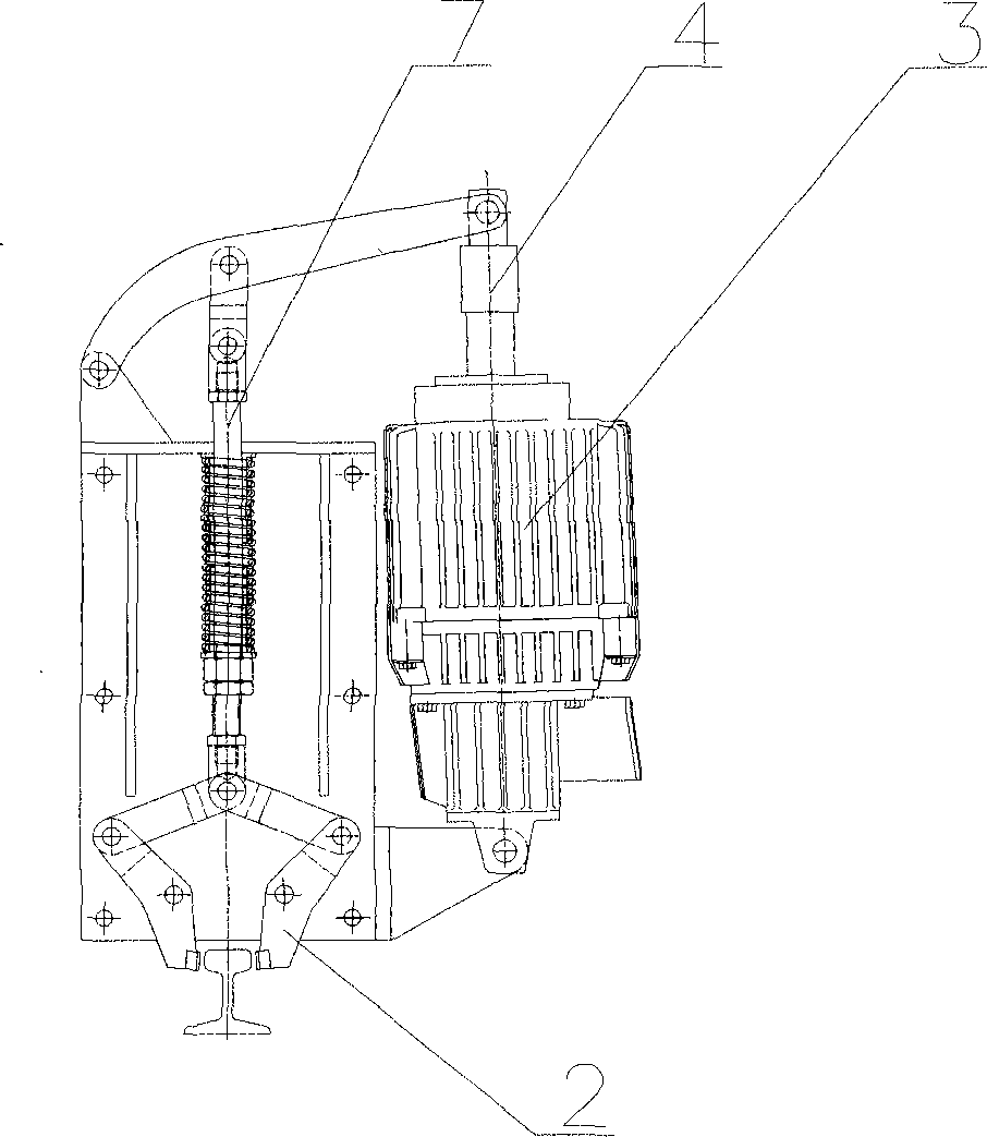 Electric rail clamping device of throw-off carriage