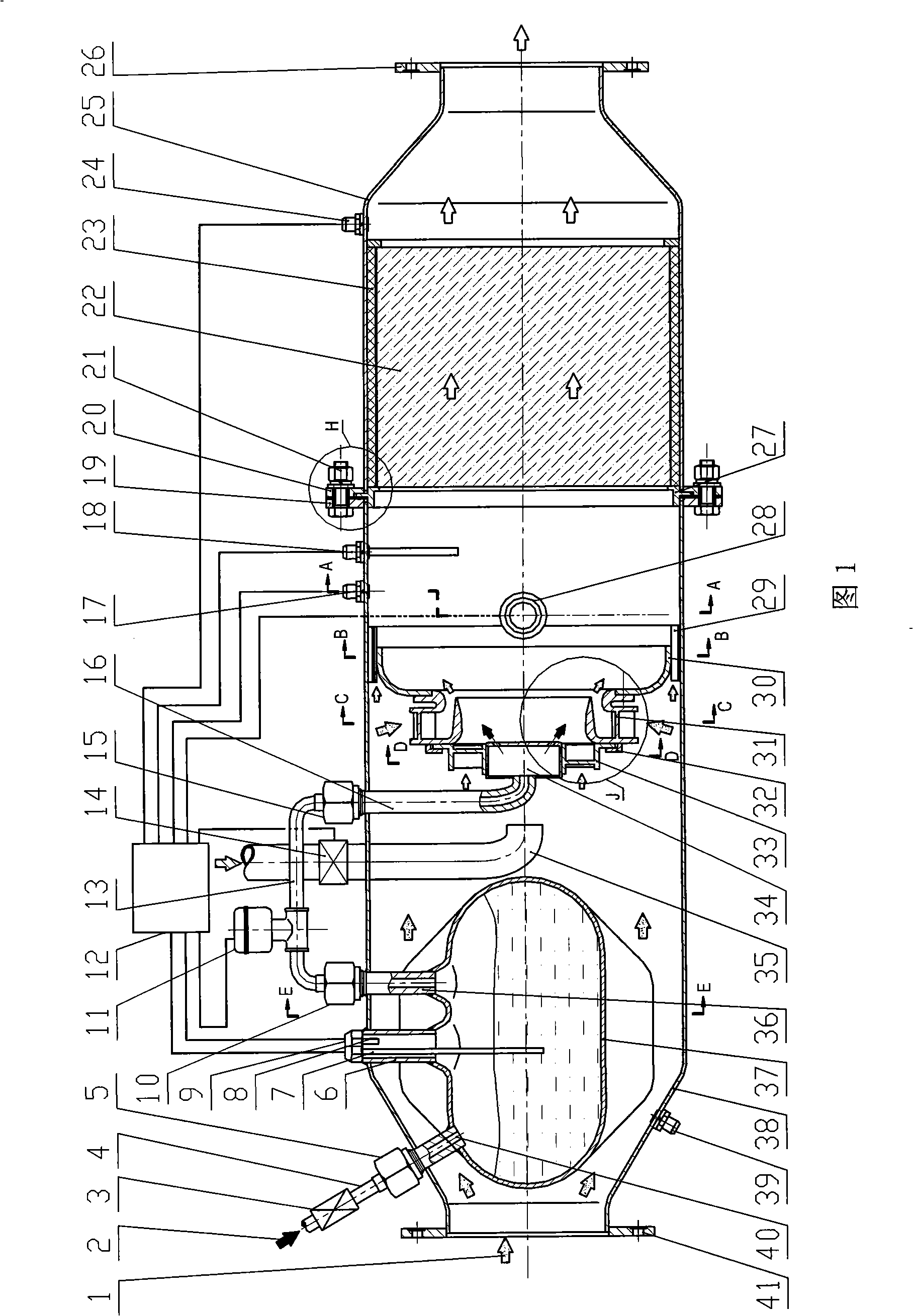 Active heat reclaiming method and device for diesel engine particulate drip catcher