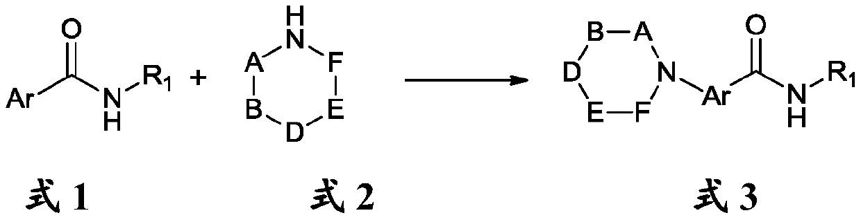 A method for direct amination reaction of aromatic amide aromatic ring c-h bond