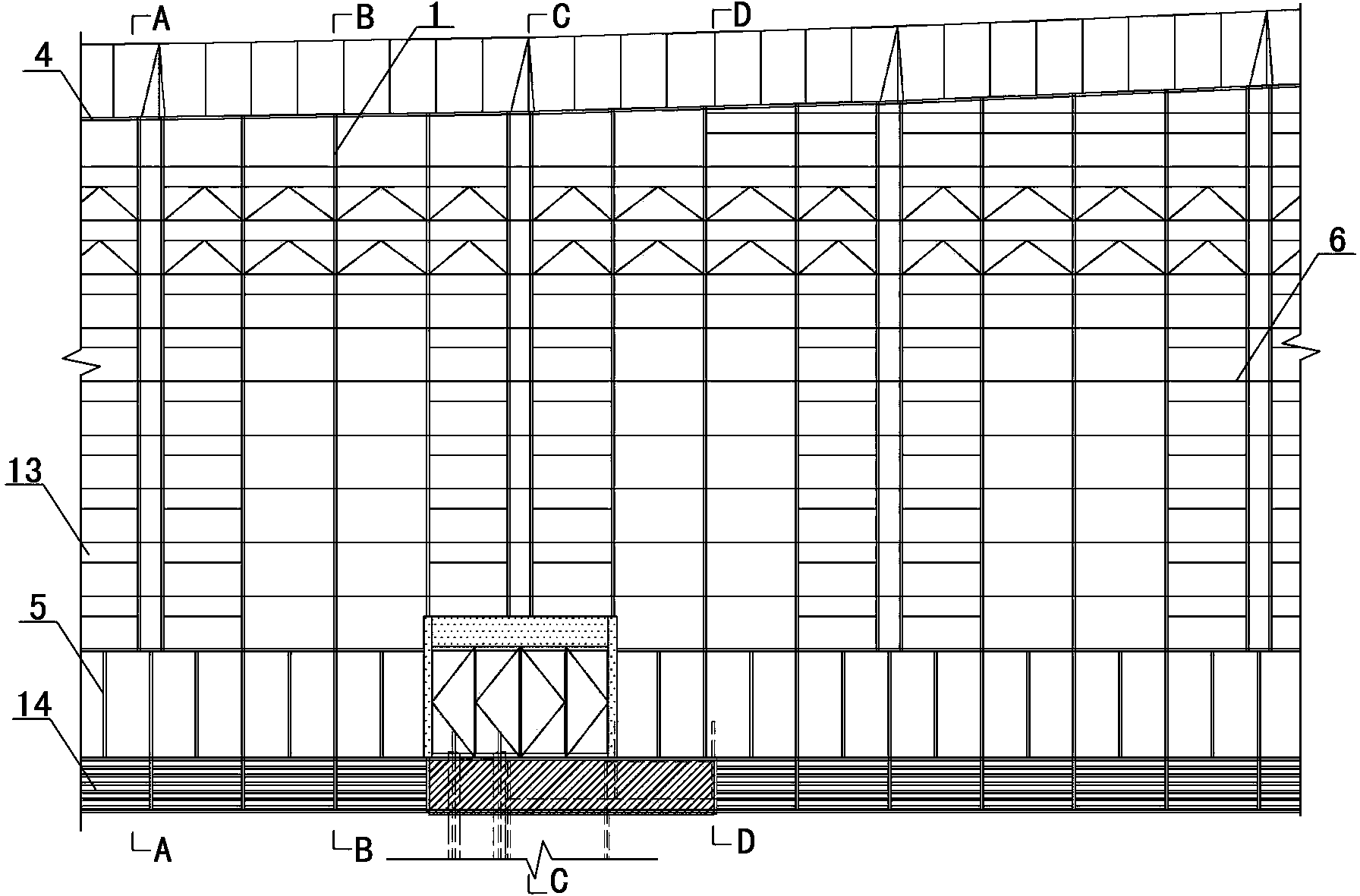 Curtain wall upright post structure and curtain wall system thereof