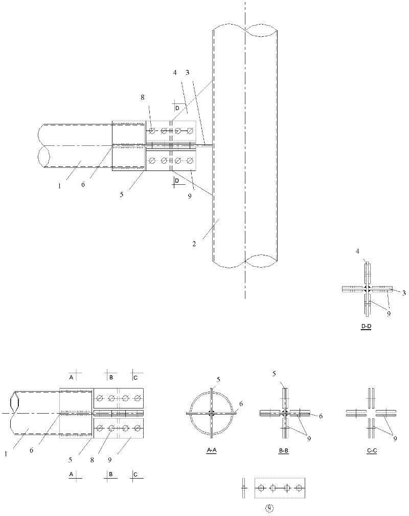 Plug-in connection components and steel pipe towers for transmission lines