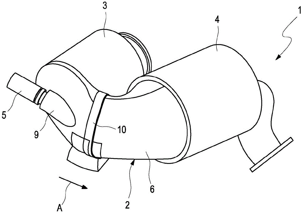 Exhaust device of internal combustion engine with mixer for liquid reductant