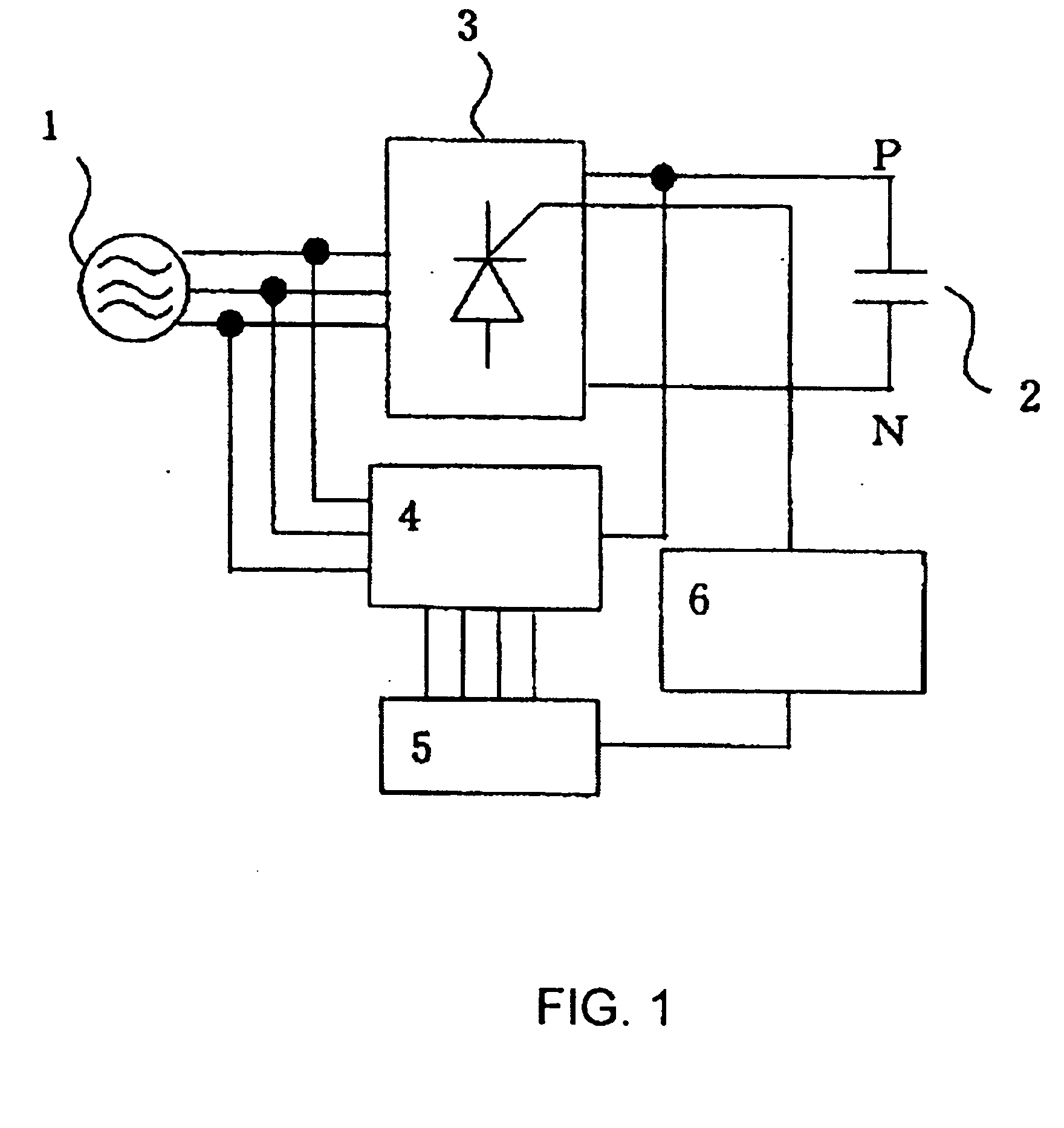 Charge control method of capacitor in thyristor converter
