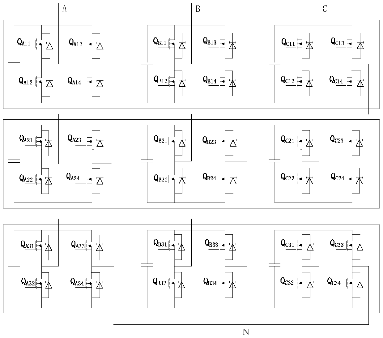 A delta-connected cascaded h-bridge inverter based on space vector modulation method