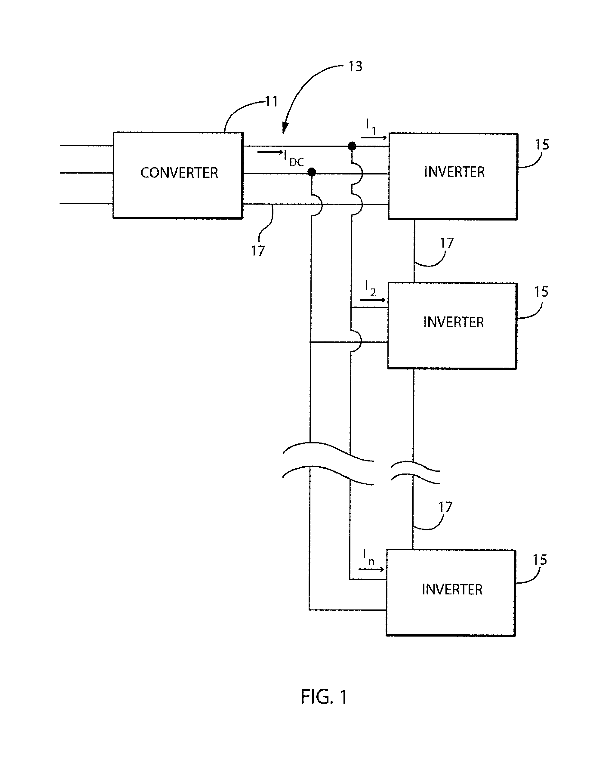 System and method for reducing reactive current on a common DC bus with multiple inverters