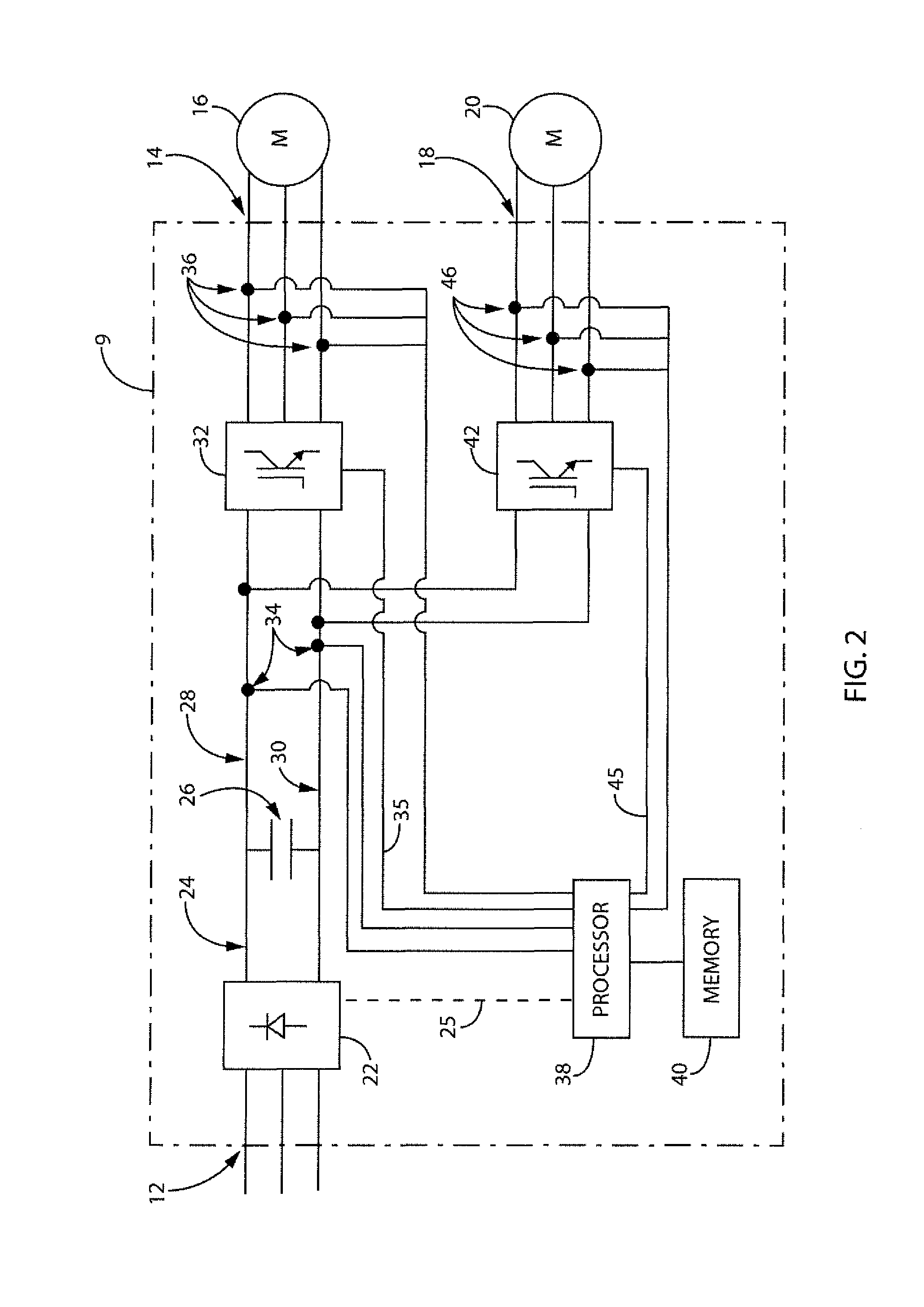 System and method for reducing reactive current on a common DC bus with multiple inverters