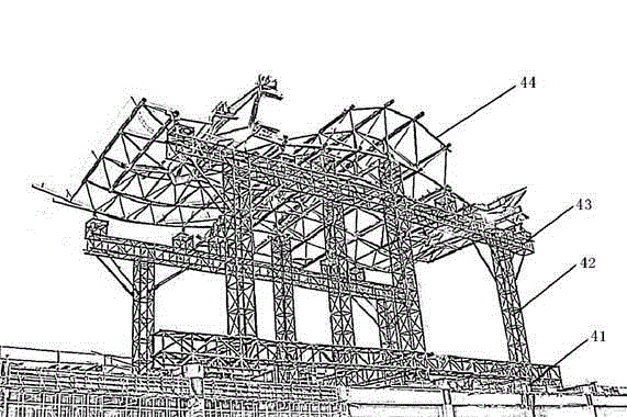 Construction method of track gauge variation block slippage of long span spatial composite roof truss