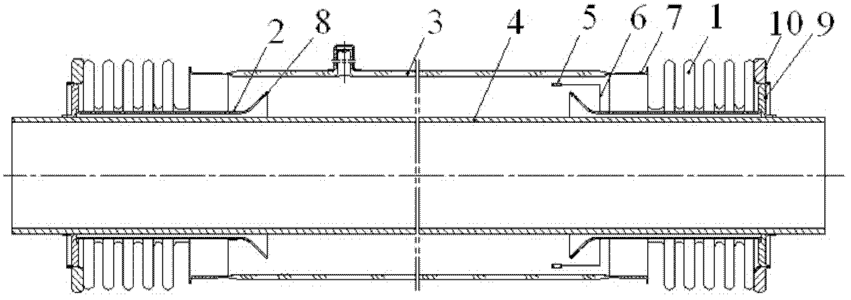 High-temperature vacuum solar collector tube with outlaid expansion joint for solar power generation