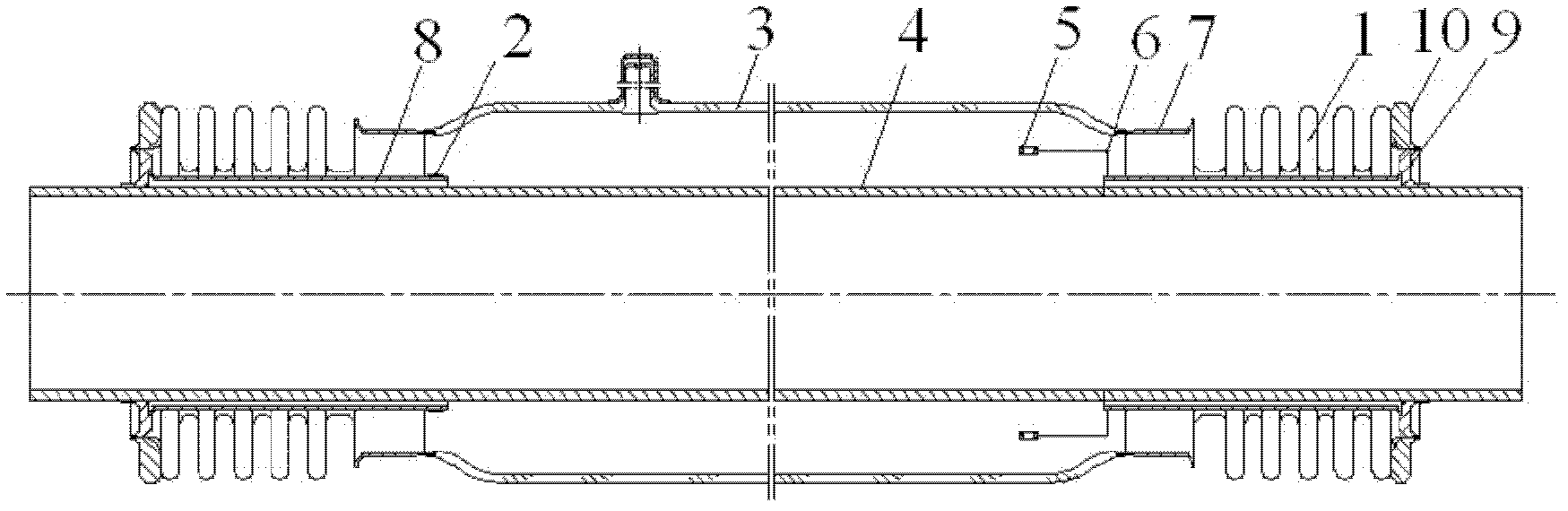 High-temperature vacuum solar collector tube with outlaid expansion joint for solar power generation